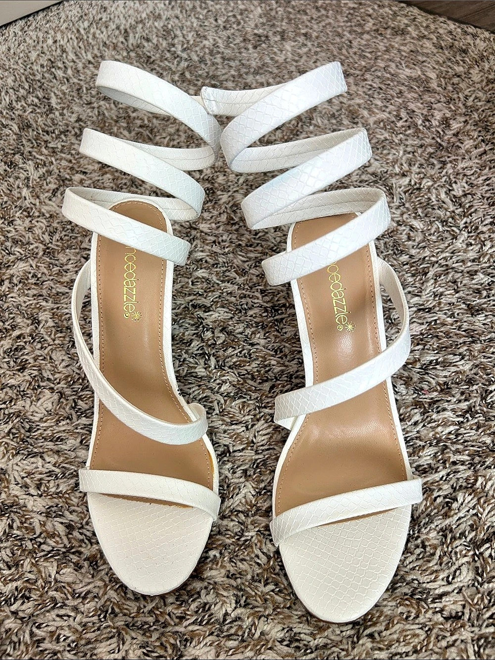 Shoedazzle Ronja Strappy Heels in White US 9 Brand New.